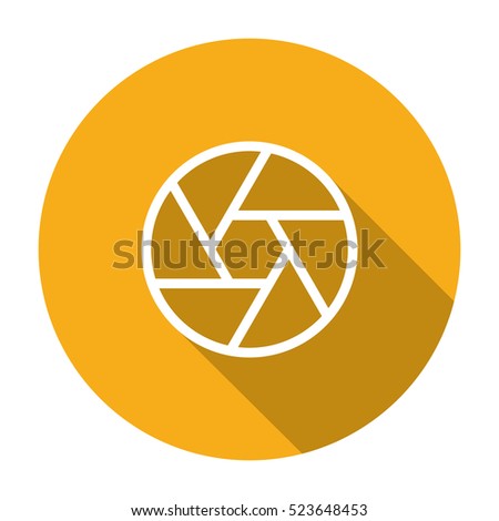 thin line, flat aperture diaphragm icon on white background