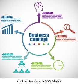 Thin line flat arrows for infographic. Template for diagram, graph, presentation and chart. Business concept with 5 options, parts, steps or processes. Vector