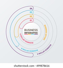 Thin line flat circle for infographic. Template for cycle diagram, graph, presentation and round chart. Business concept with 4 options, parts, steps or processes. Data visualization.