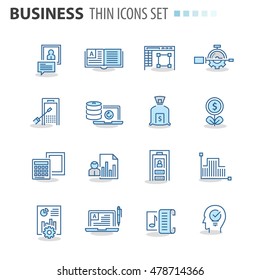 Thin line flat colorful icons pack for web design, user interface, mobile, computer infographic and other projects. 16 monoline elements pack.