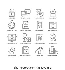 Thin line flat conceptual icons. Set of elements on system award.