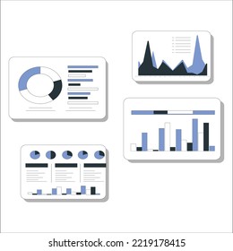 Thin-line flache Gestaltung der Business-Graphen-Statistiken, Big-Data-Analyse, globale Seo-Analyse, Finanzforschung Bericht, Marktstatistiken. Modernes Vektorgrafik-Konzept, einzeln auf weißem Hintergrund.
