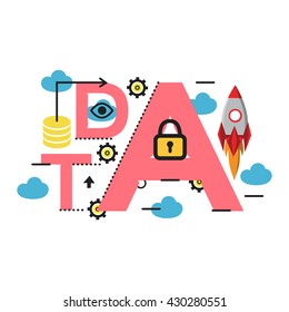 Thin line flat design of business graph statistics, big data analysis, financial research report, market stats. Modern vector illustration concept, isolated on white background.