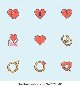 Thin line flat design concept of regularly distributed news publication via e-mail with some topics of interest to its subscribers.  Smart phone and envelope icon for website and promotion banners.