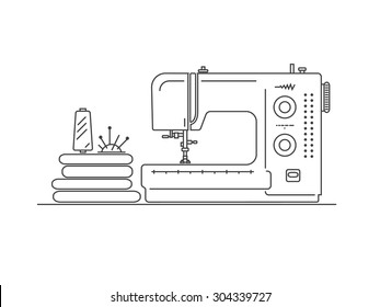 Premium Vector  Sewing machine line art illustration
