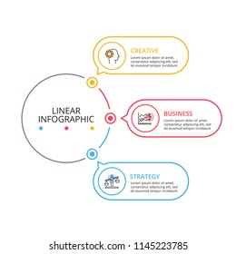 Thin line flat element for infographic. Template for diagram, graph, presentation and chart. Business concept with 3 options, parts, steps or processes. Data visualization.