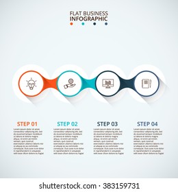 Thin line flat element for infographic. Template for diagram, graph, presentation and chart. Business concept with 4 options, parts, steps or processes. Data visualization.