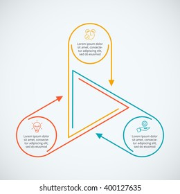 Thin line flat elements for infographic. Template for diagram, graph, presentation and chart. Business concept with 3 options, parts, steps or processes. Data visualization.