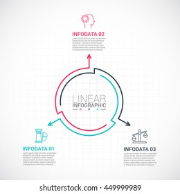 Thin line flat elements for infographic. Template for diagram, graph, presentation and chart. Business concept with 3 options, parts, steps or processes. Data visualization.