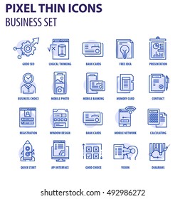 Thin line flat icons pack for web design, user interface, mobile, computer infographic and other projects.