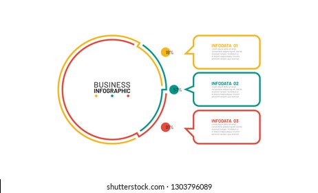 Thin line flat infographic template. Business concept with 3 option, step or process. Vector illustration. Can be used for diagram, graph, presentation and chart.