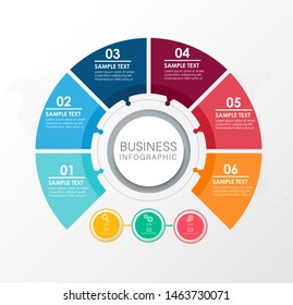 Circle Chart Infographic Template 6 Options Stock Vector (Royalty Free ...