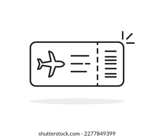 thin line flight ticket icon for travel website. lineart simple trend modern minimal logotype graphic stroke art design web element isolated on white. concept of boarding pass for business travel - Shutterstock ID 2277849399
