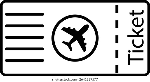 thin line flight ticket icon. lineart simple trend modern minimal logotype graphic stroke art design web element. Plane ticket outline. concept of boarding pass for business travel. Vector
