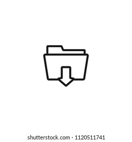 thin line folder vector icon