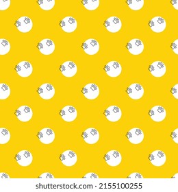 Thin line Footprints icons on a yellow background in seamless pattern. Abstract business illustration with repeated elements. Vector background EPS 10
