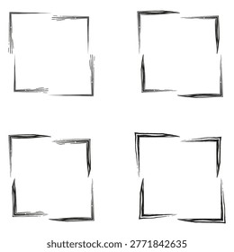 Thin line frame border. Minimal square outline. Elegant simple element. Vector design. EPS 10.