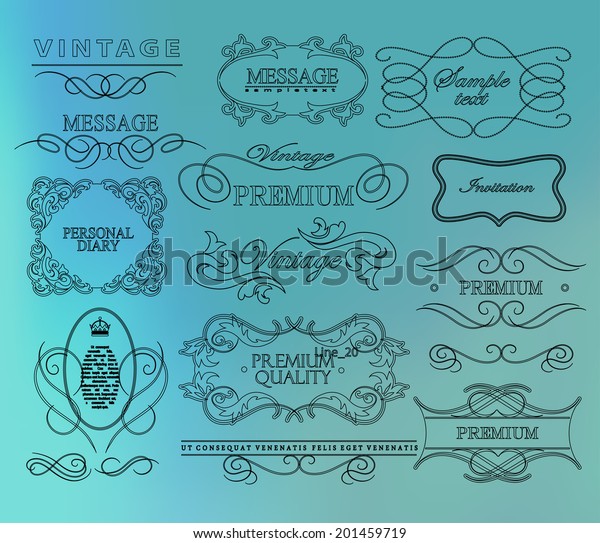 Thin Line frames and scroll elements. Set
of calligraphic and floral design
elements