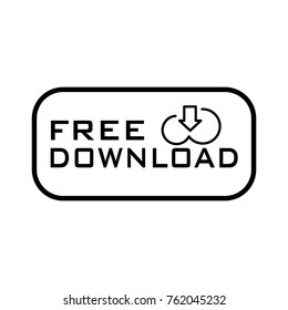 Thin line free download label icon