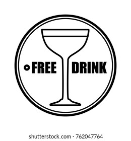 Thin line free drink label icon
