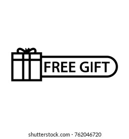 Thin Line Free Gift Label Icon