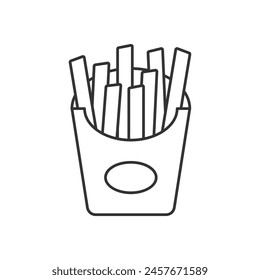 Thin Line Fries vector icon