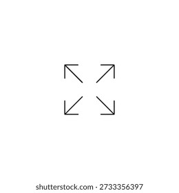 Ícone de expansão de tela inteira de linha fina - setas minimalistas para layout da interface do usuário
Ícone de vetor mínimo de um botão de tela cheia ou de expansão com setas - perfeito para painéis SaaS, estruturas de interface do usuário e ferramentas de design ágeis.
