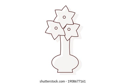 Thin line funeral icon, flower stand