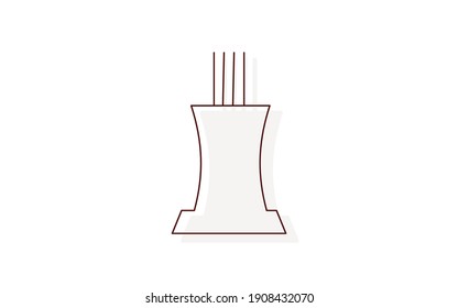 Thin line funeral icon, incense holder