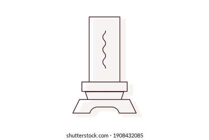 Icono funerario de línea delgada, tableta mortuoria
