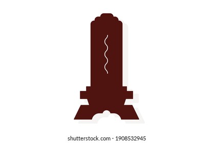 Thin line funeral icon, mortuary tablet