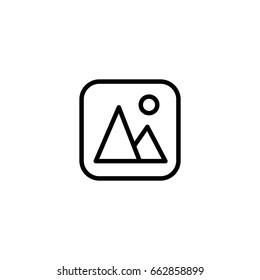 thin line gallery, picture icon on white background