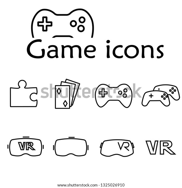 Thin Line Game Icons Set On Stock Vector Royalty Free