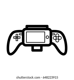Thin line game pad icon
