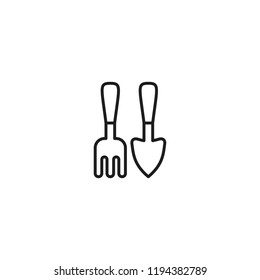 thin line gardening tool icon on white background