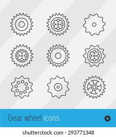 Thin Line gears Icon,cog wheel.Vector