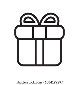 thin line gift box icon sign, vector, eps 10