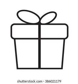 Thin Line Gift box Icon Illustration design