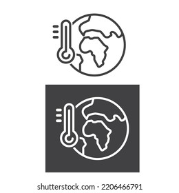 Thin line global warming icon.