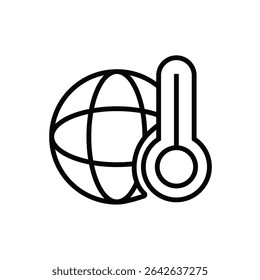 Thin line global warming icon on white background.