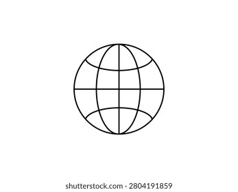 Thin line globe icon representing global connectivity internet communication and worldwide access for business cards applications websites and interfaces