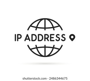 thin line globe like ip address icon. minimal flat style graphic trend modern design abstract vps logotype element isolated on white. concept of easy and fast search of internet protocol location