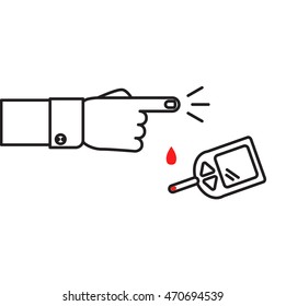 Thin line glucometer icon. world diabetes day
