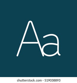 thin line grammar letter alphabet icon on blue background