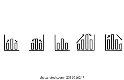 Thin line graph and chart icon. data elements, suitable for business infographics. statistical and analytical data visualization. isolated on white background. vector illustration
