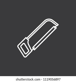 thin line hacksaw icon on dark background