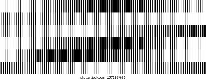 Thin line halftone gradient strips. Fading stripe gradation background. Repeating linear pattern backdrop. Black parallel lines wallpaper for overlay, print, cover. Vector Doppler effect concept