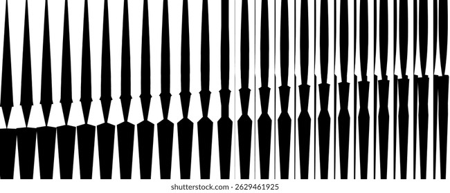 Thin line halftone gradient texture. Fading vertical stripe gradation background. Repeating wide pattern backdrop. Black parallel lines wallpaper for overlay, print, cover, banner, poster. Vector