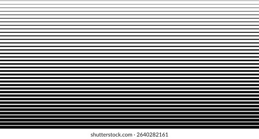 Thin line halftone gradient texture. Fading vertical stripe gradation background. Repeating wide pattern backdrop. Black parallel lines wallpaper for overlay, print, cover, banner, poster. Vector
