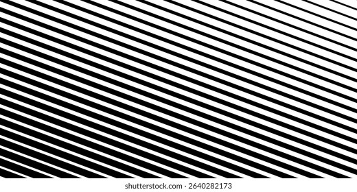 Thin line halftone gradient texture. Fading vertical stripe gradation background. Repeating wide pattern backdrop. Black parallel lines wallpaper for overlay, print, cover, banner, poster. Vector
